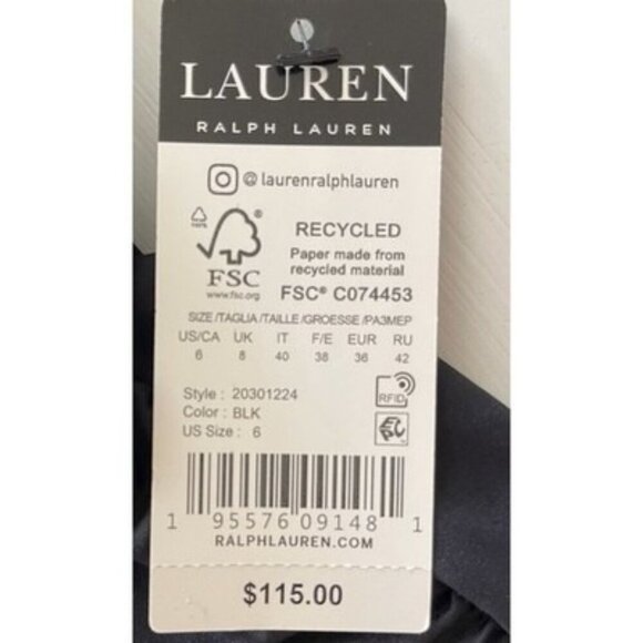 Ralph Lauren Women's Black Double Strap Twist Front Tankini Top Size 6 $115 - Picture 3 of 4